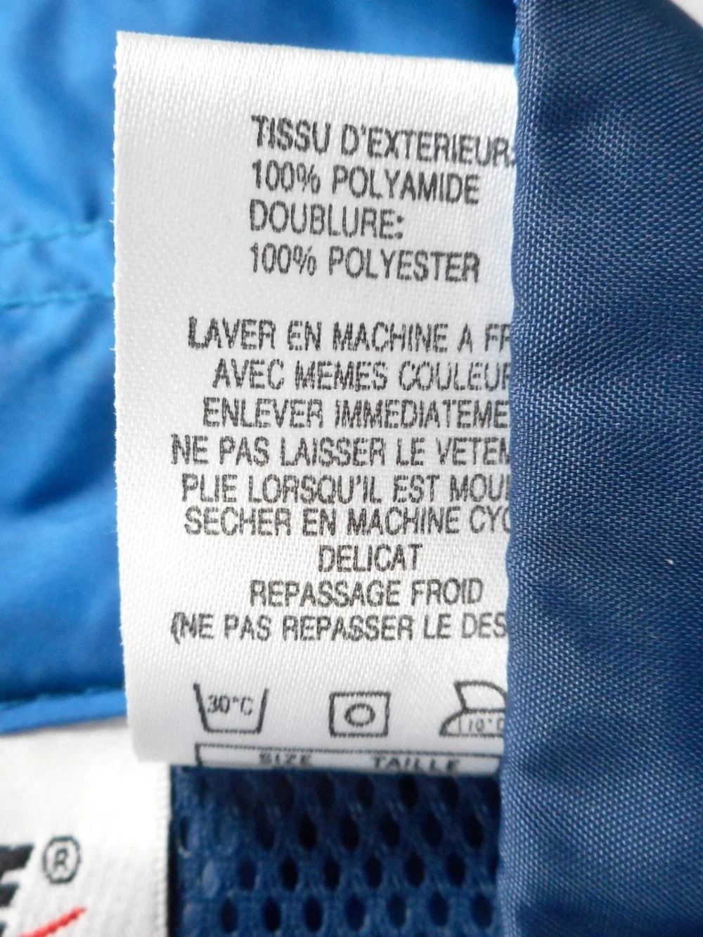 VTG 80s 90s NIKE Mens XL Blue Full Zip Track Jacket Windbreaker Swoosh Mesh Vent